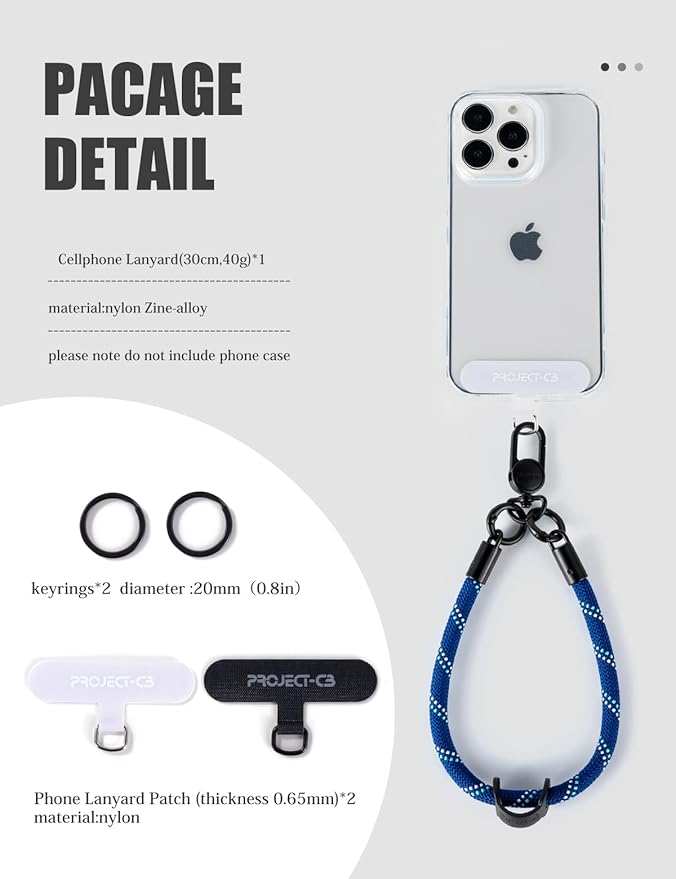 project-cb Phone Wrist Strap 1,Tether Tab 2,Phone Wristlet,Lanyard Wrist Strap,Key Holder,KeyChain,KeyRing×2(Magenta)