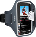 Phone Holder for Running-Arm Band for Running for iPhone & Samsung Galaxy, Cell Phone Armband Holder for Walking, Gym, Workout, Men, Women, w/Adjustable Strap & Zipper Pocket (Grey-M)