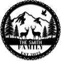 Personalized Forest Deer Metal Name Sign | Custom Metal Signs | Family Wall Art & Split Letter Name | Wedding Gift & Anniversary | Indoor Decor Gift for Women, Men, Wife, Parents, Couple