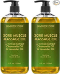 MAJESTIC PURE Arnica Sore Muscle Massage Oil for Massage Therapy - Refreshing, and Relaxing - Natural Oils with Lavender & Chamomile Essential Oils - All Skin Types - Men & Women - 8 fl oz (Pack of 2)