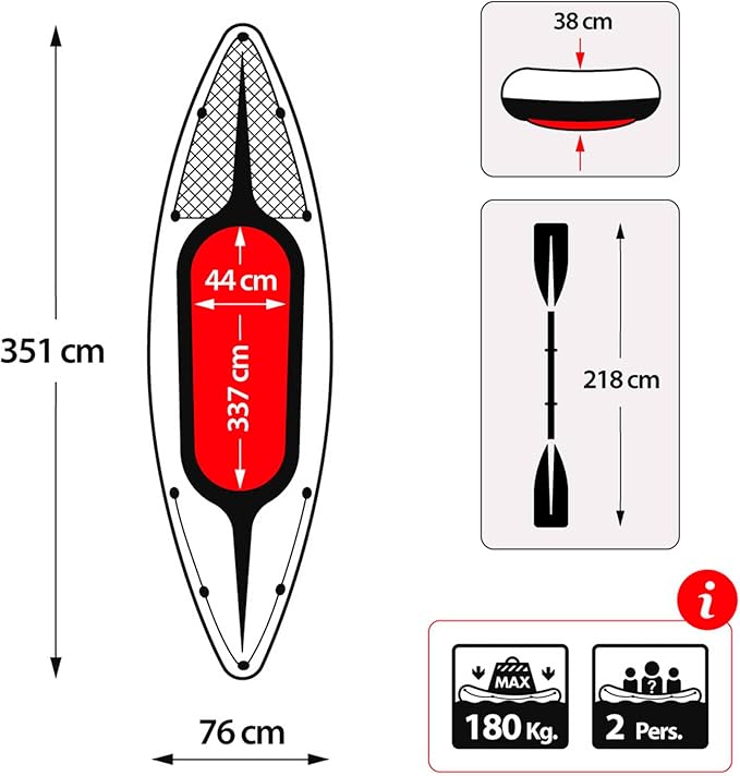 INTEX Challenger Inflatable Kayak Series: Includes Deluxe 86in Kayak Paddles and High-Output Pump – SuperStrong PVC – Adjustable Seat with Backrest – Removable Skeg – Cargo Storage Net