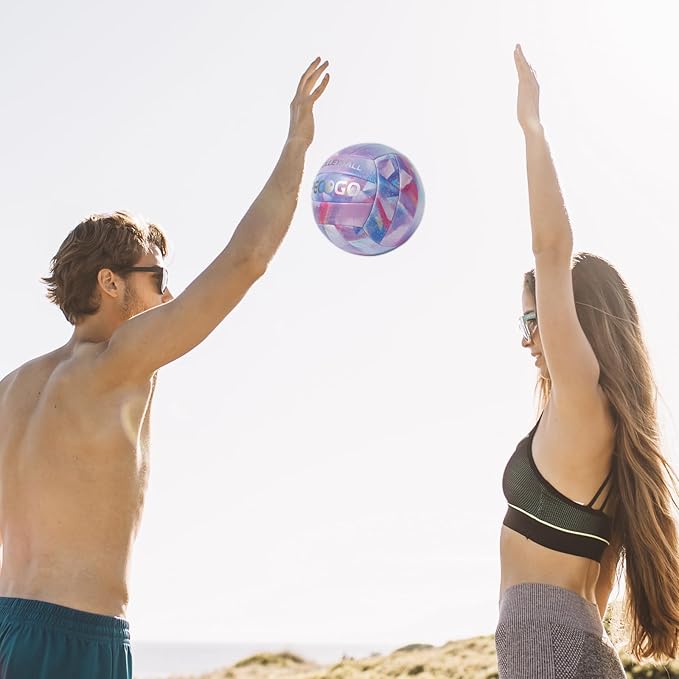 Volleyball Size 5 PU Leather Soft Indoor Outdoor Volleyballs Sports Training Game Play Ball for Beginner, Teenager, Adult, 8.2