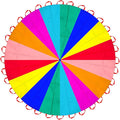 6.5ft/10ft/12ft/13ft/16.4ft/20ft Rainbow Parachute for Outdoor Party Games, Kids Play Parachute Group Cooperative Team Game Toys, Family Get-Together Entertainment