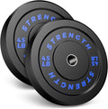 Olympic Rubber Bumper Weight Set - 2 Inch Barbell Plates for Home Gym Strength Training