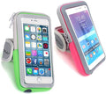 LENPOW 2 Pack Multifunctional Outdoor Sports Armband Sweatproof Running Armbag Casual Arm Package Bag Gym Fitness Cell Phone Bag Key Holder for iPhone 14 13 12 Max Pro Plus Samsung Galaxy Note S22 S21