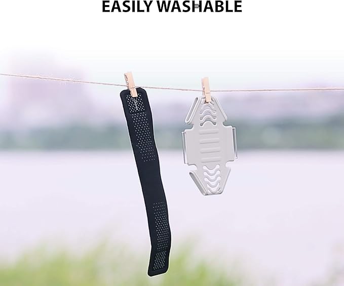 BONE Run Tie, Running Cell Phone Holder, Skin-Friendly & Washable Silicone Sport Armband, Universal Workout Phone Carrier Compatible with Most Smartphone (Black - Size S/Arm Size 7.9-9.8'')