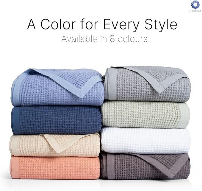 GOTS Certified Organic Cotton Waffle Weave Blanket, Twin Bed Size, 66"X90"Cozy Throw Blanket for Couch, Modern Home Decor, Throw Blankets,Waffle Blanket & Soft Bed Blankets -Scottish Grey