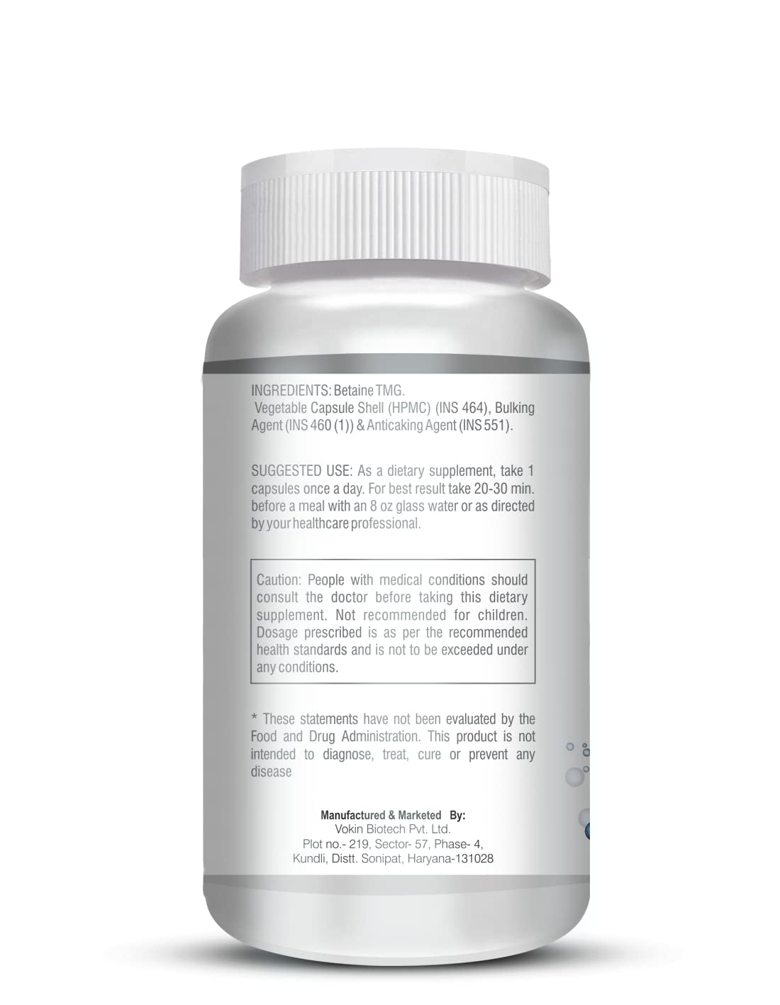 Vokin Biotech Betaine Trimethylglycine (TMG) for Support Healthy Homocysteine Levels