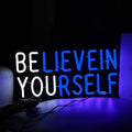 Believe in Yourself Neon Sign USB Powered for Room Decor, LED Neon Light Sign Dimmable for Kids Bedroom Office Bar classroom Wall Art Birthday Gift 16 * 7.5 Inches Blue