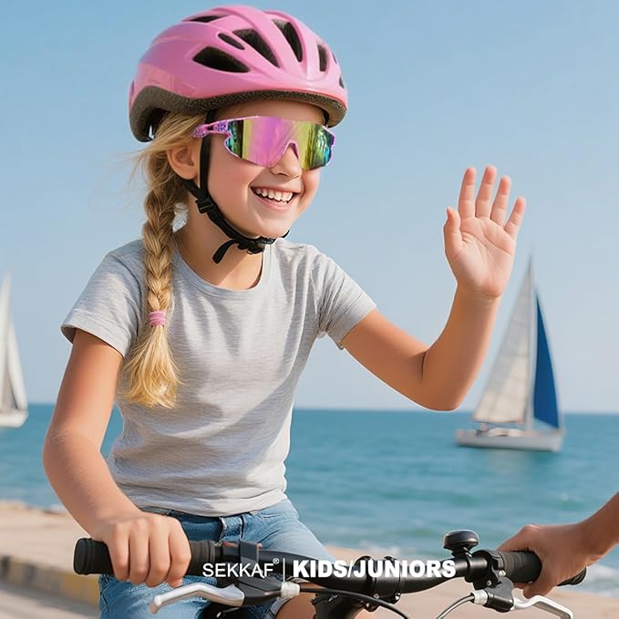 Kids Baseball Sunglasses for Boys Girls Youth Softball Cycling Sports Sunglasses UV400 Protection Age 5-12