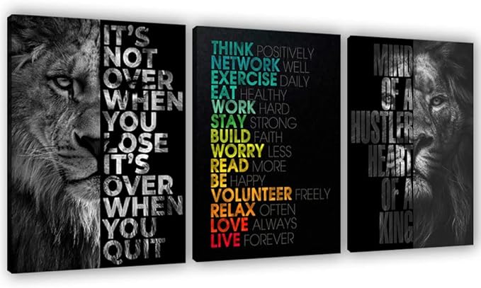 Motivational Canvas Painting Wall Art Execution Grind Hustle Inspirational Wall Art Success Entrepreneur Poster Positive Quotes Wall Poster Framed for Home Office Wall Decor[48''Wx 24''H]