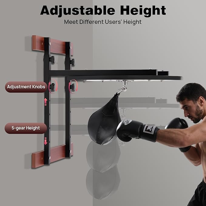 Speed Bag Platform Kit Heavy Duty, Adjustable Height Wall Mount Professional Boxing Training Equipment with Punching Ball, Punching Striking Kit Suitable for Boxing and Fitness Enthusiasts