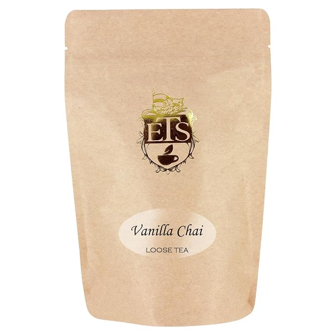 Vanilla Chai Tea Loose Leaf - 4oz | Spiced Black Tea with Cardamom Cinnamon Ginger Cloves | Creamy Vanilla Twist for Cozy Hot Tea | Indian Inspired Masala Tea Experience