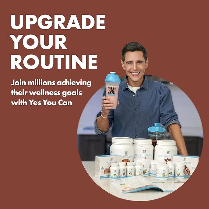 Yes You Can! Meal Replacement Shake - 20G Protein, 5G Fiber, 21 Vitamins & Minerals, 0G Added Sugar - Meal Replacement Protein Powder - Complete All-in-One Nutrition - 15 Servings (Chocolate)