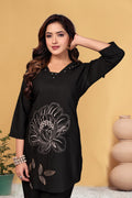 Pramukh Fab Black Color Viscose Rayon Co-ord Set