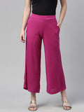 Souchii Purple Knitted Ethnic Palazzos