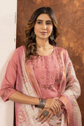 Pramukh Fab Peach Color Marina Silk Kurta Set
