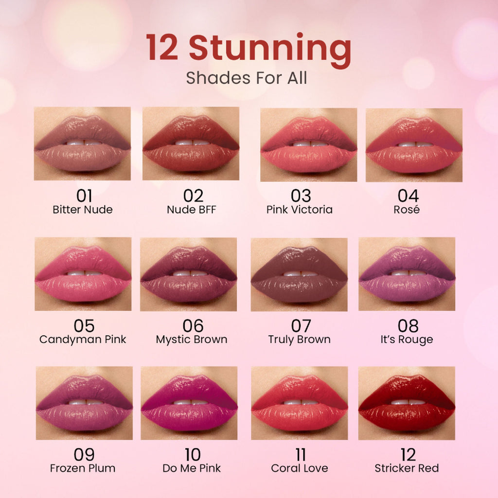 Swiss Beauty My Shine High Pigmented & Long-Lasting Lipstick Enriched with Vitamin E - 03 Pink Victoria