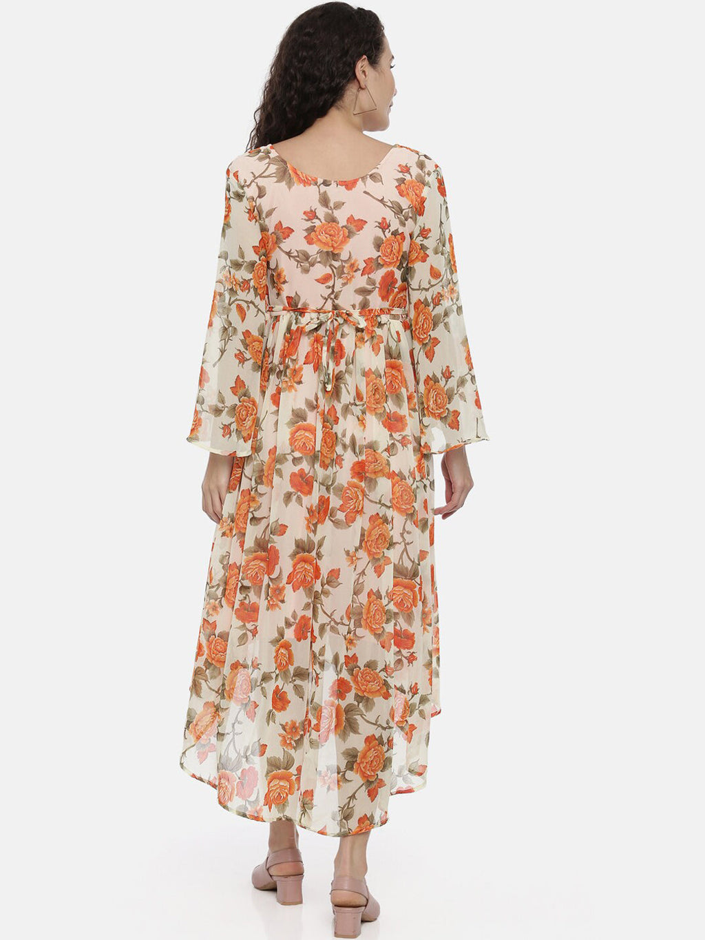 Souchii Women Cream-Coloured Printed A-Line Dress
