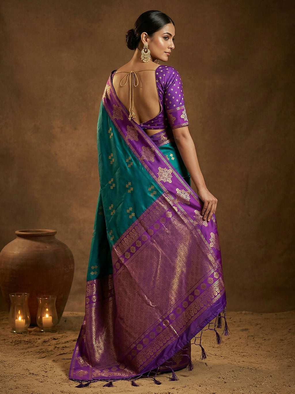 Shree Shyam Fashion Teal Green Soft Silk Saree