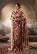 Anaita Designer Purple Weaving Soft Tissue Silk Saree With Designer Blouse