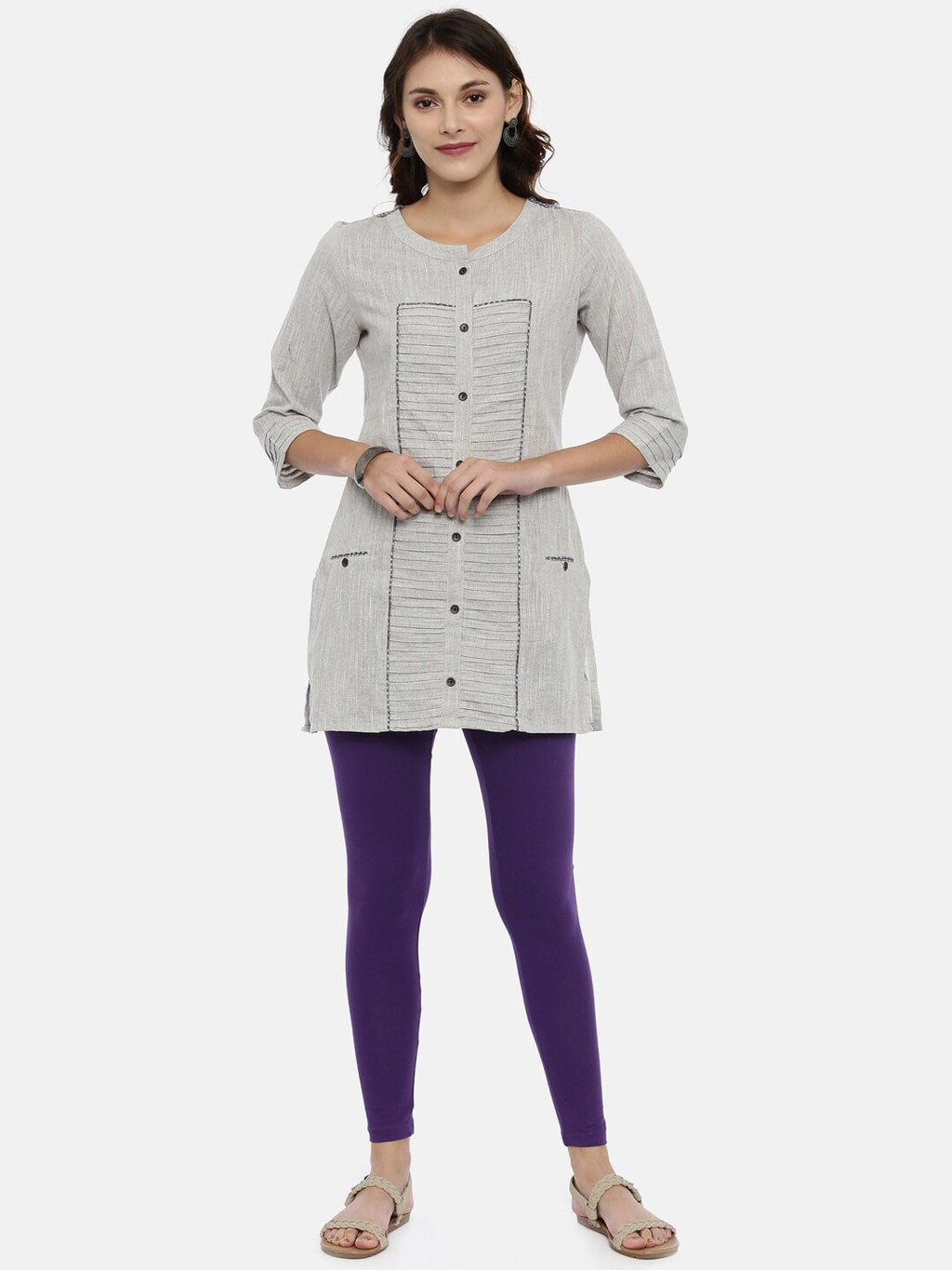 Souchii Violet Solid Ankle-Length Leggings