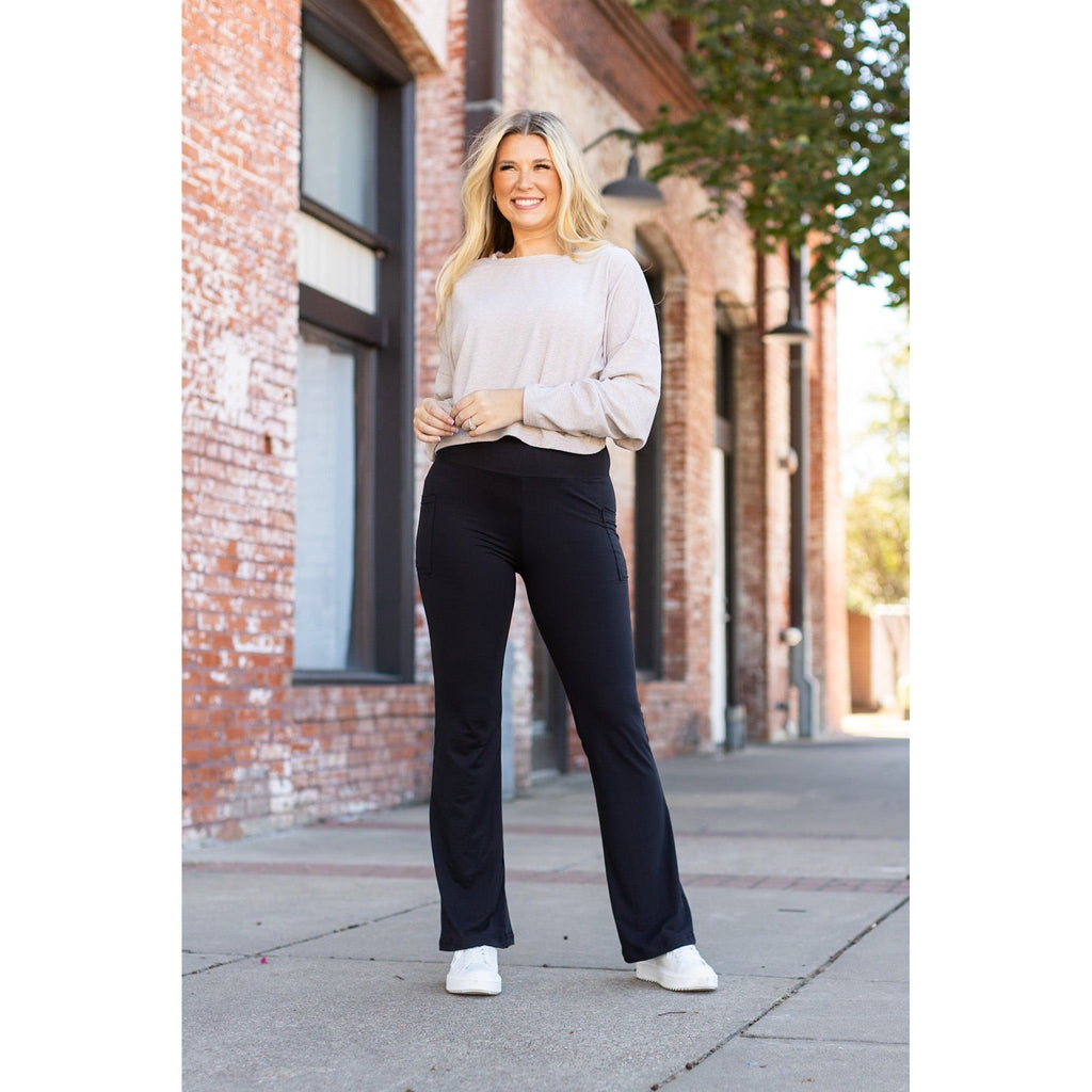 Ready to Ship | The Vanessa - Black Bootcut Leggings