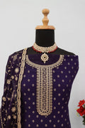 Anaita Royal Blue Dola Jacquard Silk Sequin Embroidered Salwar Suit
