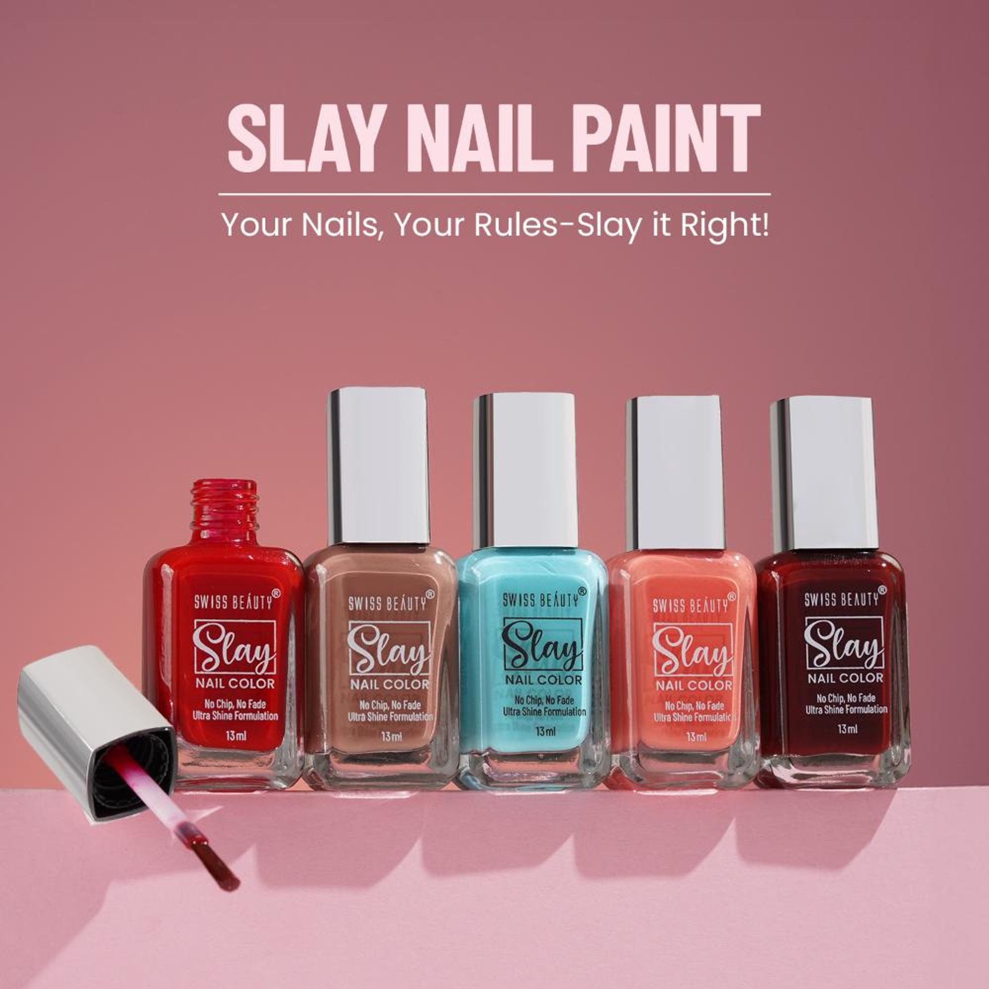 Swiss Beauty Slay Nail Color With Ultra Shine Formulation - 702 Shimmer Lilac