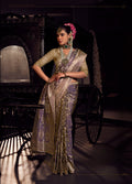 Anaita Lavender Viscose Tissue Has Worked Pallu Saree With Embroidered Blouse Piece