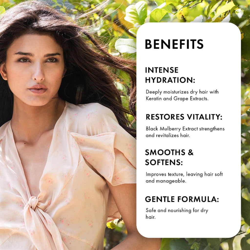 Naturica Moisturizing Defense Shampoo for Dry Hair, Hydrate with Keratin & Black Mulberry Extracts
