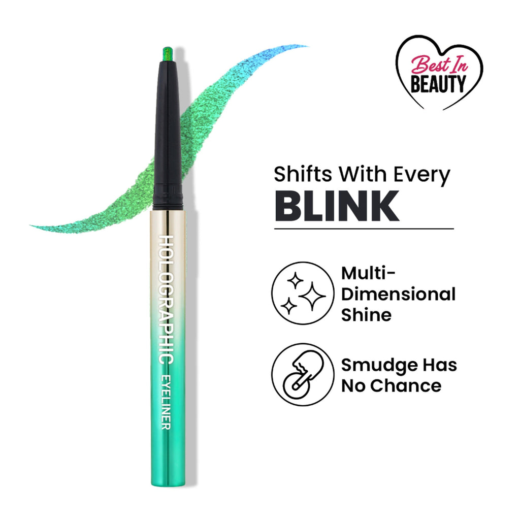 Swiss Beauty Holographic Eyeliner , Multi Chrome Effect , Water -Proof ,Smudge Proof - 6 Coloured Earth