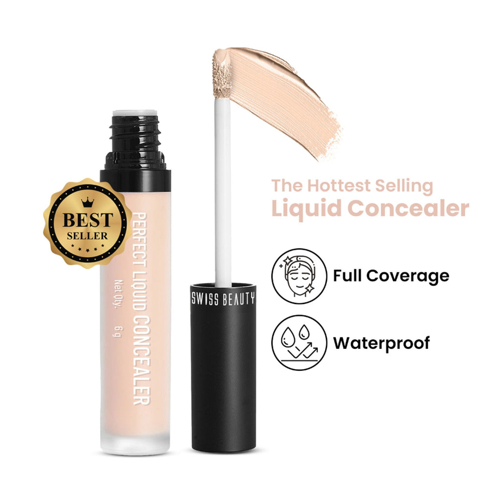 Swiss beauty Full Coverage Liquid Concealer With Jojoba Oil - 12 Natural