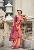 Anaita Orange Designer Weaving Soft Linen Saree With Blouse