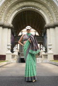 Anaita Green Designer Weaving Soft Linen Saree With Blouse