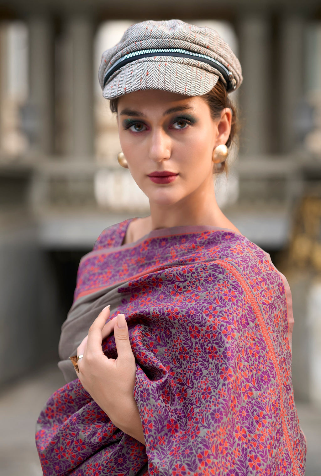 Anaita Grey Designer Weaving Soft Linen Saree With Blouse