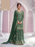 Anaita Dark Green Chinon Sequence Embroidered Readymade Salwar Suit