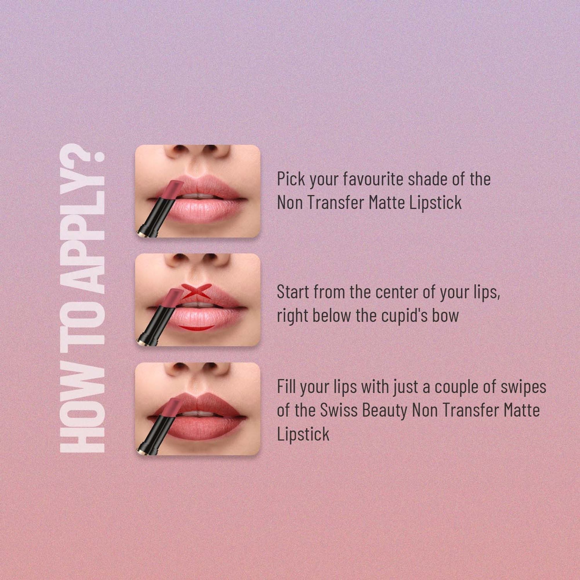Swiss Beauty Non Transfer Waterproof Lipstick - 414 Brown Maroon