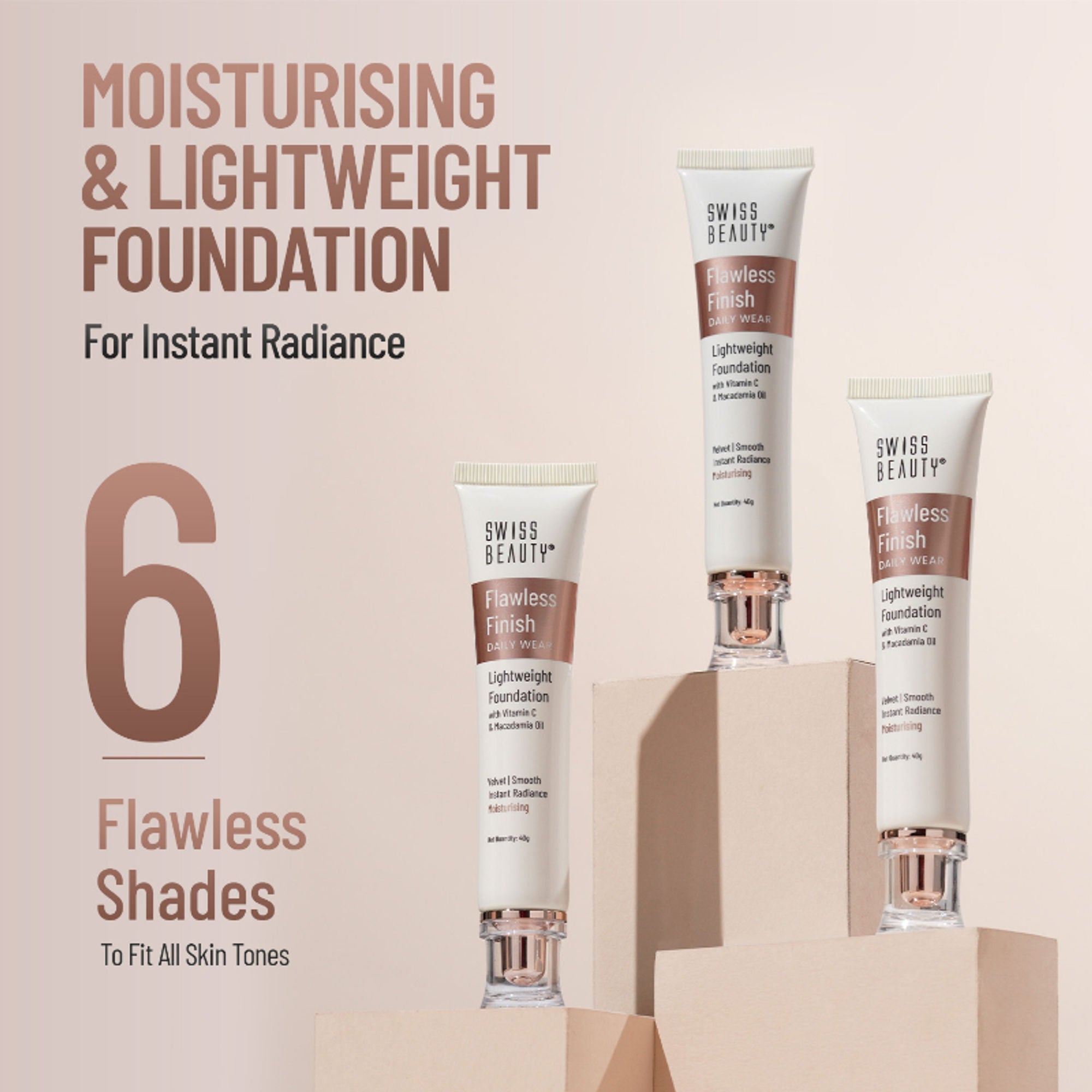 Swiss Beauty Flawless Finish Daily Wear Lightweight Foundation - 01 White Ivory