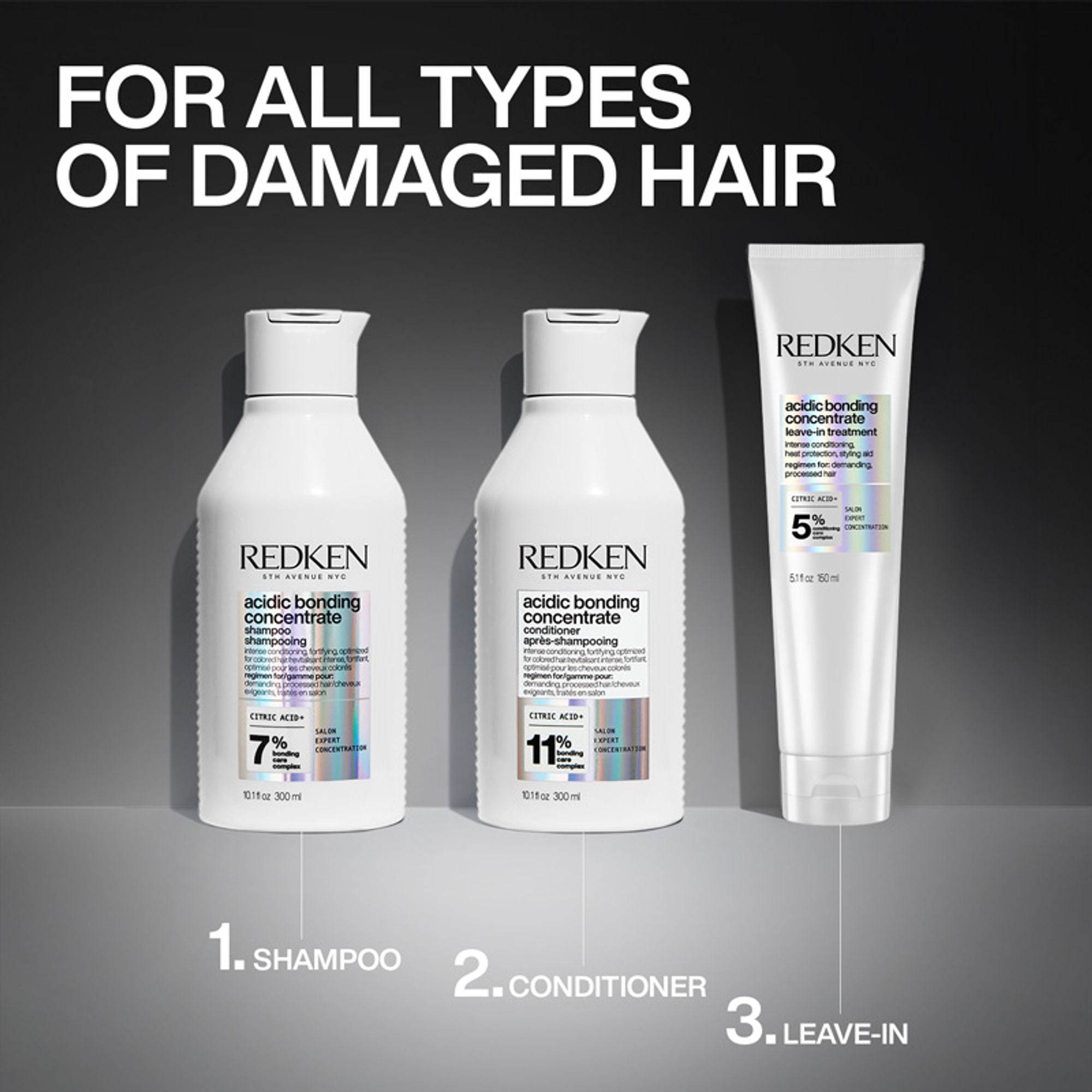Redken Bond Repair Combo - Acidic Bonding Concentrate Sulphate-Free Shampoo & Leave-in Treatment