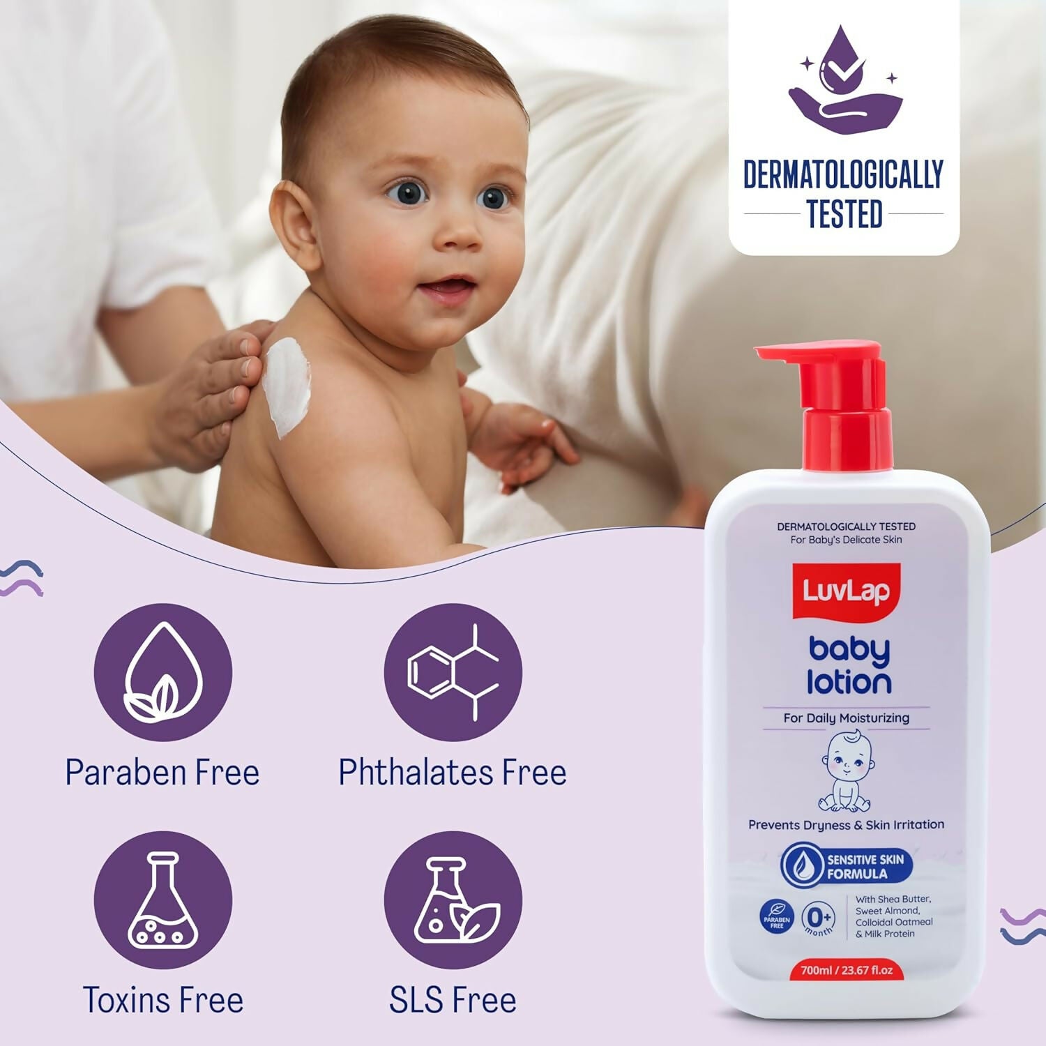 LuvLap Baby Lotion with Milk Protein