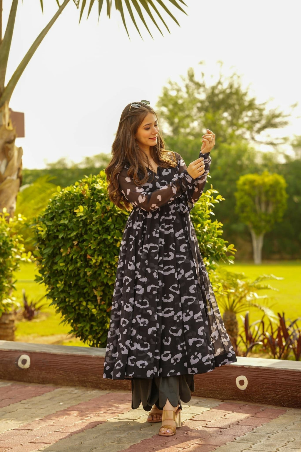 Aayaa Georgette Suit With Heavy Digital Print - Multi Color