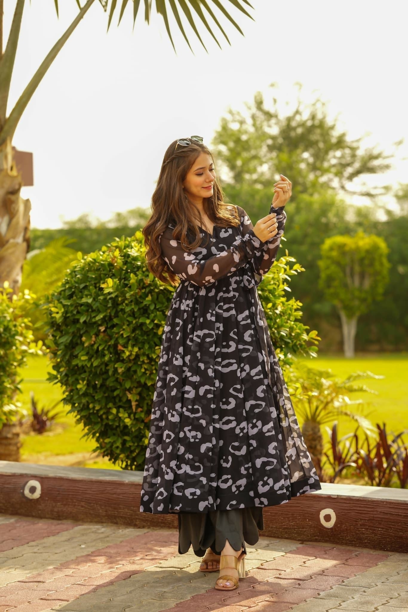 Aayaa Georgette Suit With Heavy Digital Print - Multi Color