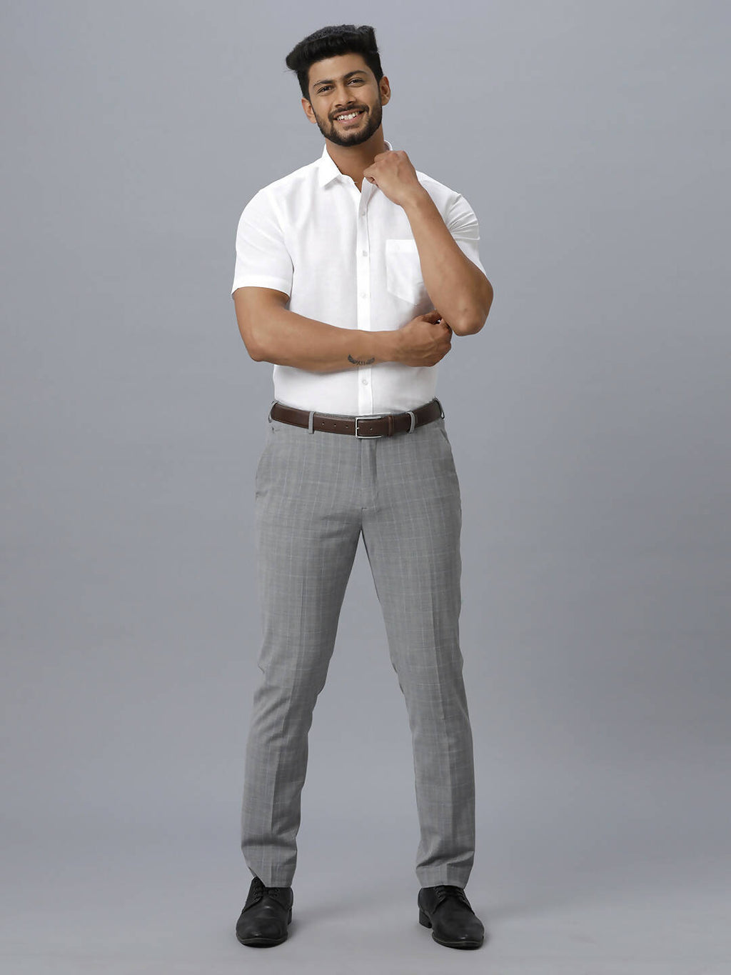 Ramraj Cotton Mens Half Sleeve Formal 100 % Cotton White Shirt