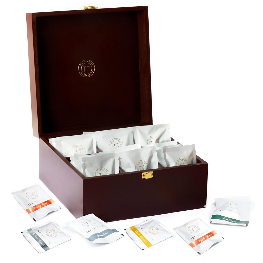 Tea Treasure Wooden Tea Chest - Gift Box