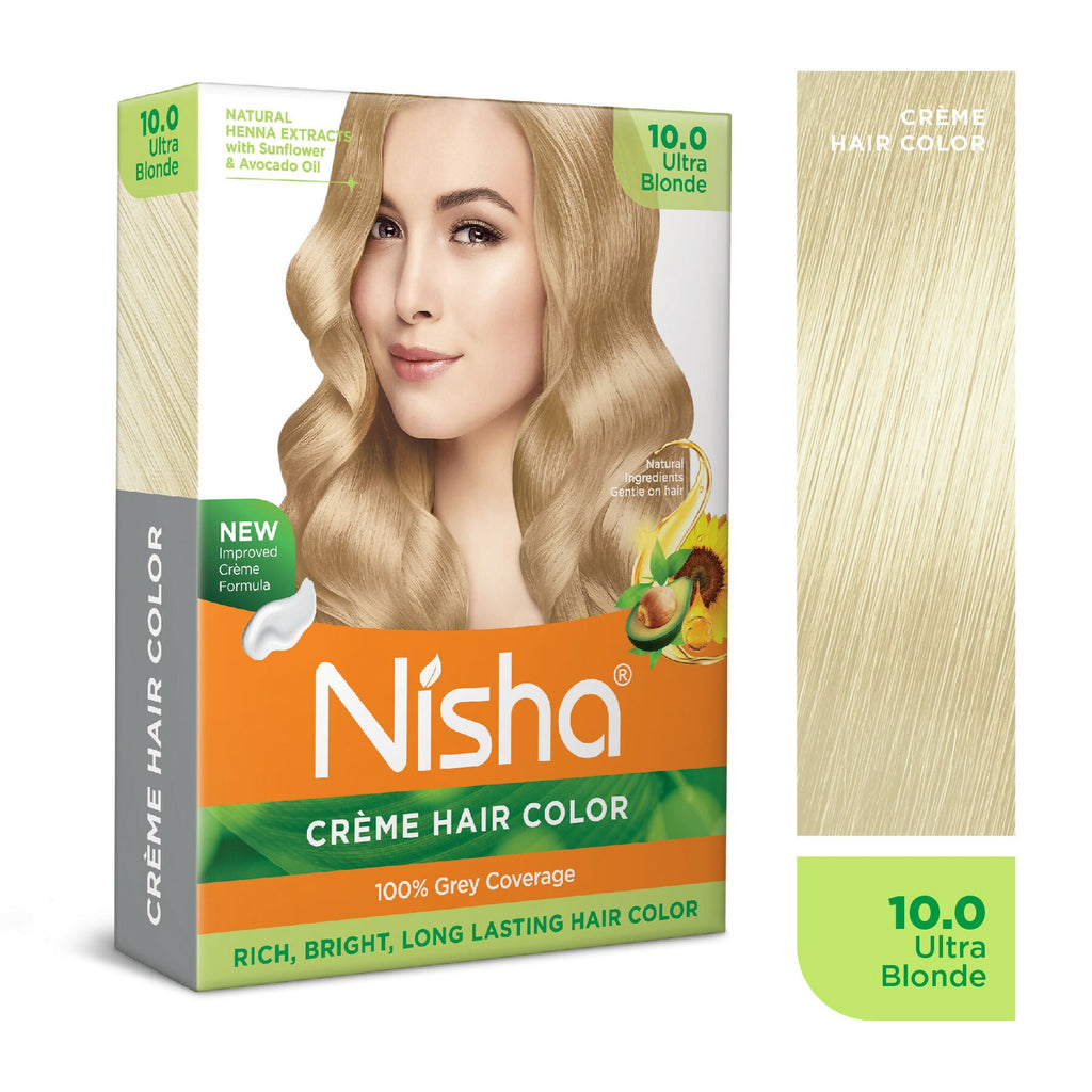 Nisha Creme Hair Color for Women - Ultra Blonde