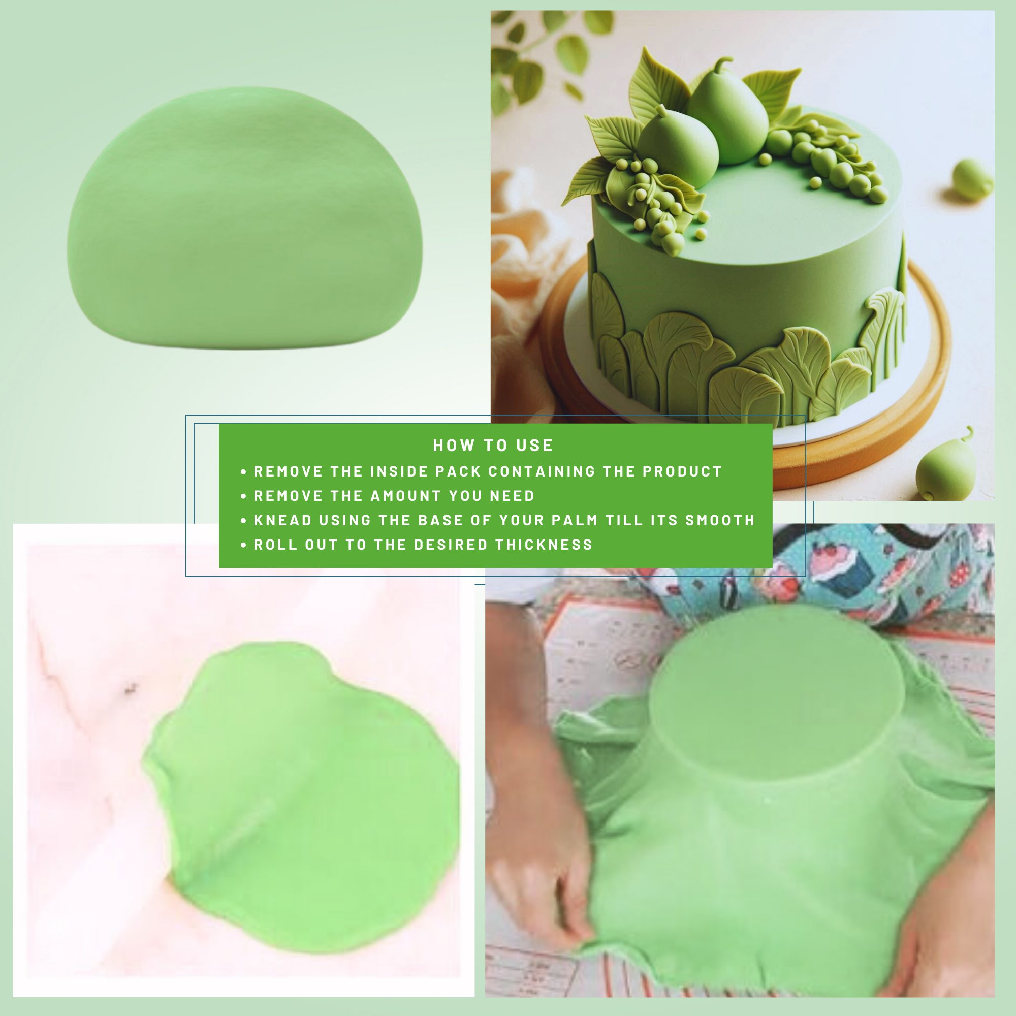 Confect Pea Green Fondant | Edible Sugarpaste