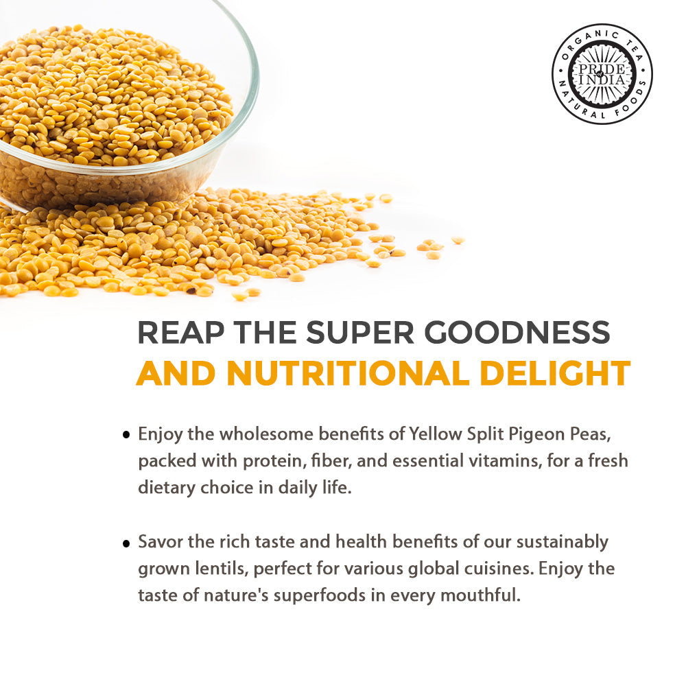 Indian Split Yellow Pigeon Peas - Protein & Fiber Rich Toor Dal Jar