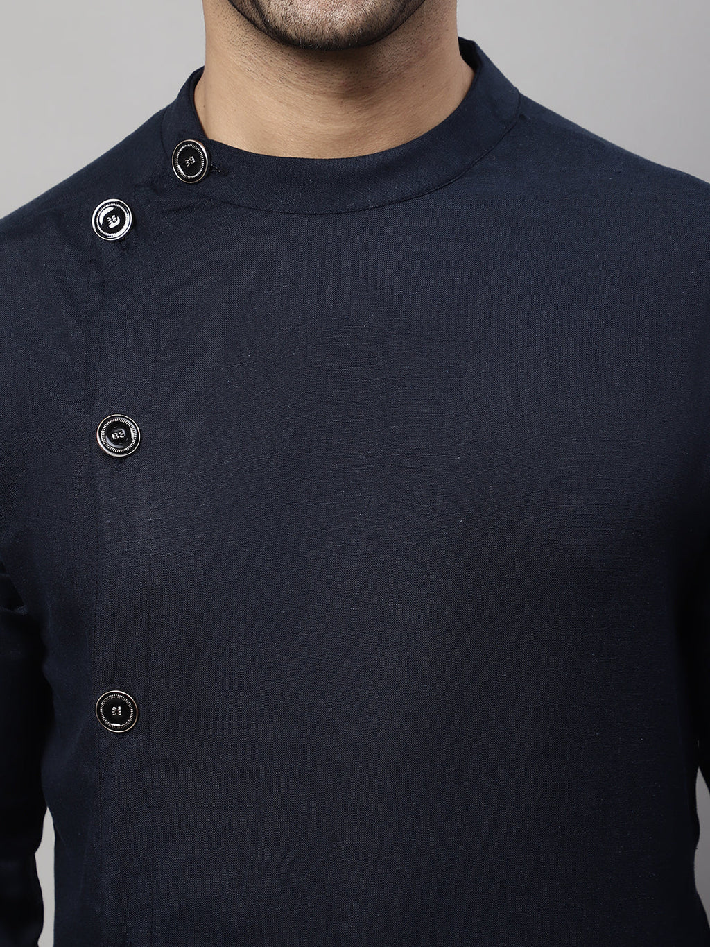 Even Apparels Blue Sherwani Kurta With Asymetrical Cut