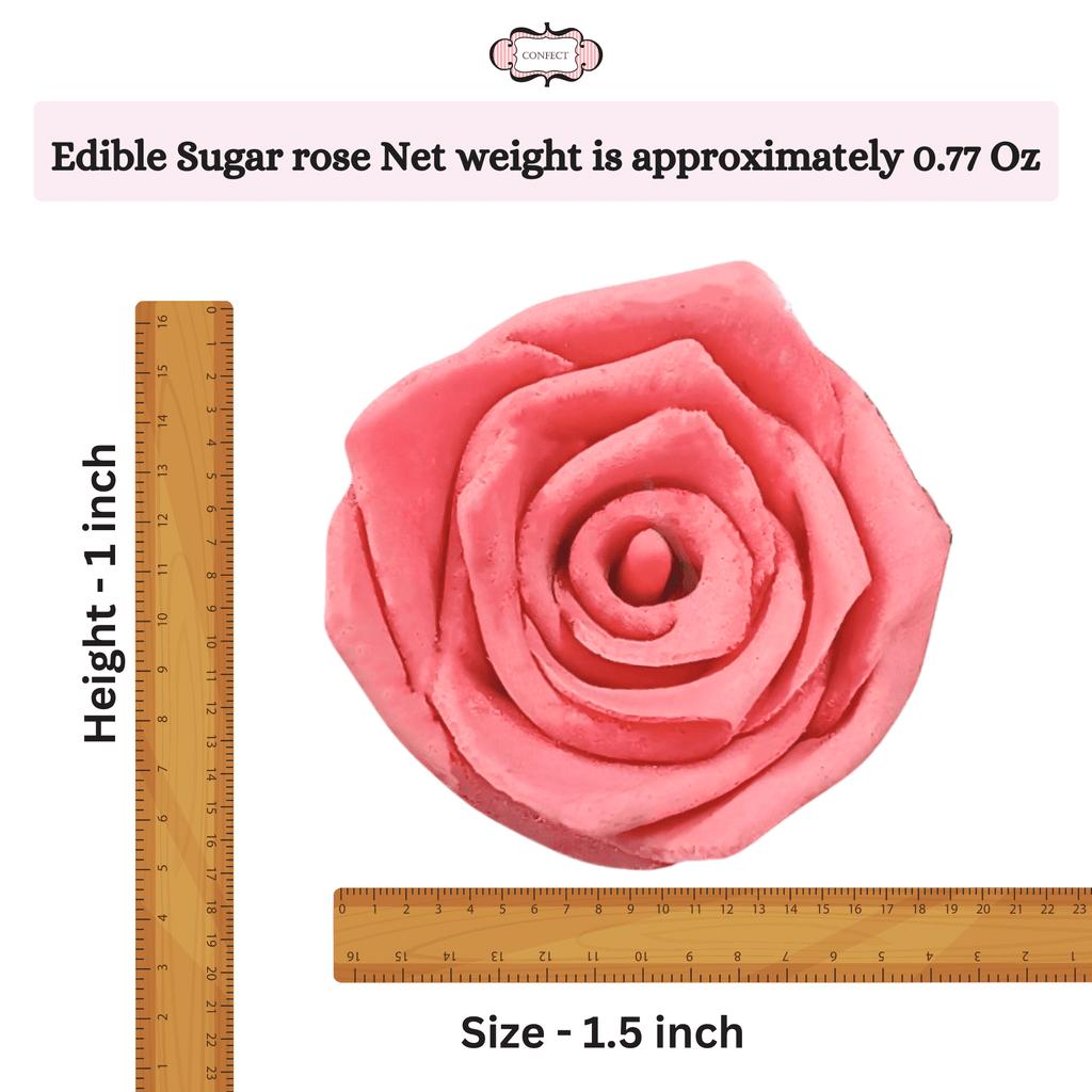 Confect Salmon Pink | Edible Sugar Roses Topper